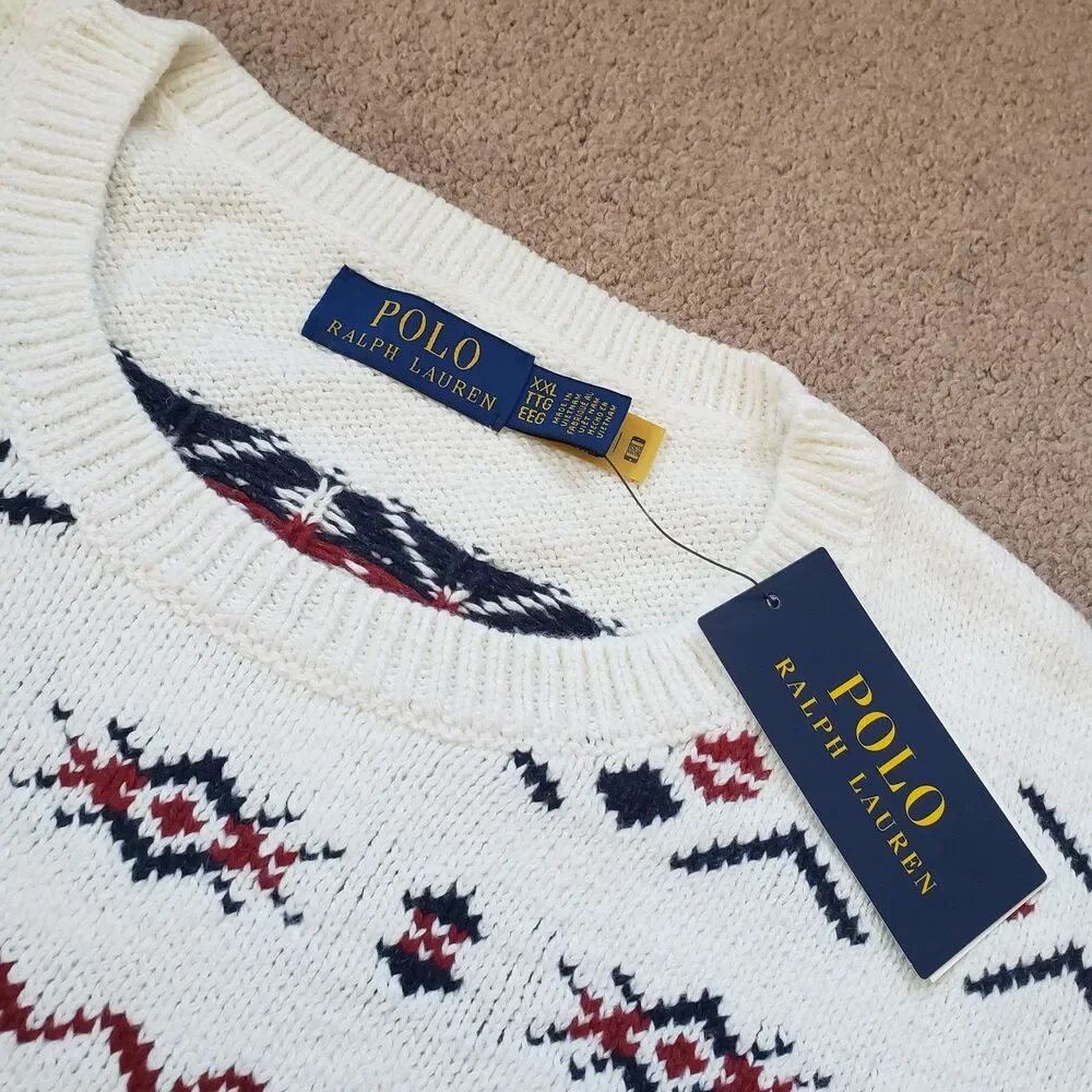 NWT Polo Ralph Lauren Weathervane Size XXL Cashmere Linen Cotton Blend Sweater